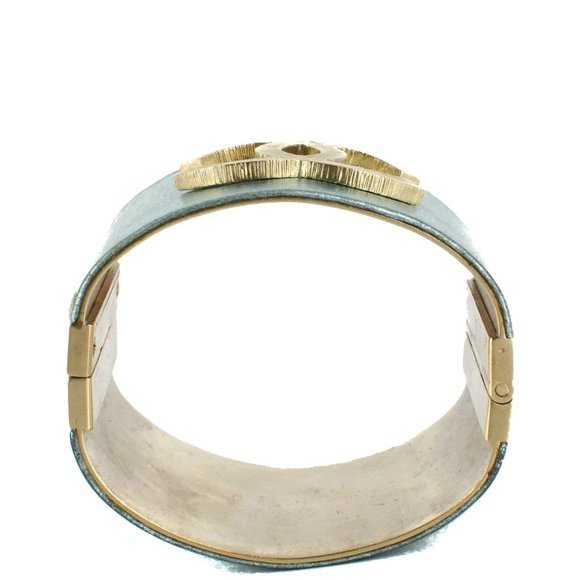 CHANEL Turquoise Logo Cuff - Picture 4 of 6